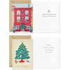 Hallmark Bulk Retro Christmas Card Assortment (40 Cards and 40 Envelopes) Pink and Green Ornaments, Mod Lettering, Vintage Santa Claus(Vintage Holidays)