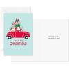 Hallmark Christmas Cards (6 Cards with Envelopes) Santa Driving Red Car(Wishing you all the season’s best!)