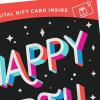 Hallmark Gift Card Greeting Christmas Card (Merry Mod Santa)(Birthday)