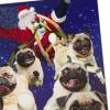 Hallmark Musical Christmas Card for Family (Santa and Flying Pugs)