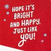 Hallmark Rainbow Letters Christmas Greeting Card (You Make the World Merry) for Kids, Teens, Grandchildren(LEGO Skiing Santa)
