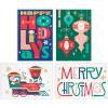 Hallmark Bulk Retro Christmas Card Assortment (40 Cards and 40 Envelopes) Pink and Green Ornaments, Mod Lettering, Vintage Santa Claus(Retro Christmas)