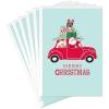 Hallmark Christmas Cards (6 Cards with Envelopes) Santa Driving Red Car(Wishing you all the season’s best!)