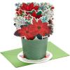 Hallmark Paper Wonder Pop Up Christmas Card with Sound and Motion (Spinning Santa in Sleigh)(Poinsettia Bouquet)