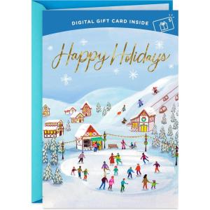 Hallmark Gift Card Greeting Christmas Card (Merry Mod Santa)(Happy Holidays)