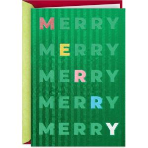 Hallmark Rainbow Letters Christmas Greeting Card (You Make the World Merry) for Kids, Teens, Grandchildren(You Make the World Merry)
