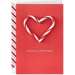 Hallmark Signature Romantic Holiday Card for Significant Other (Christmas Candy Cane Heart)(Candy Cane Heart)