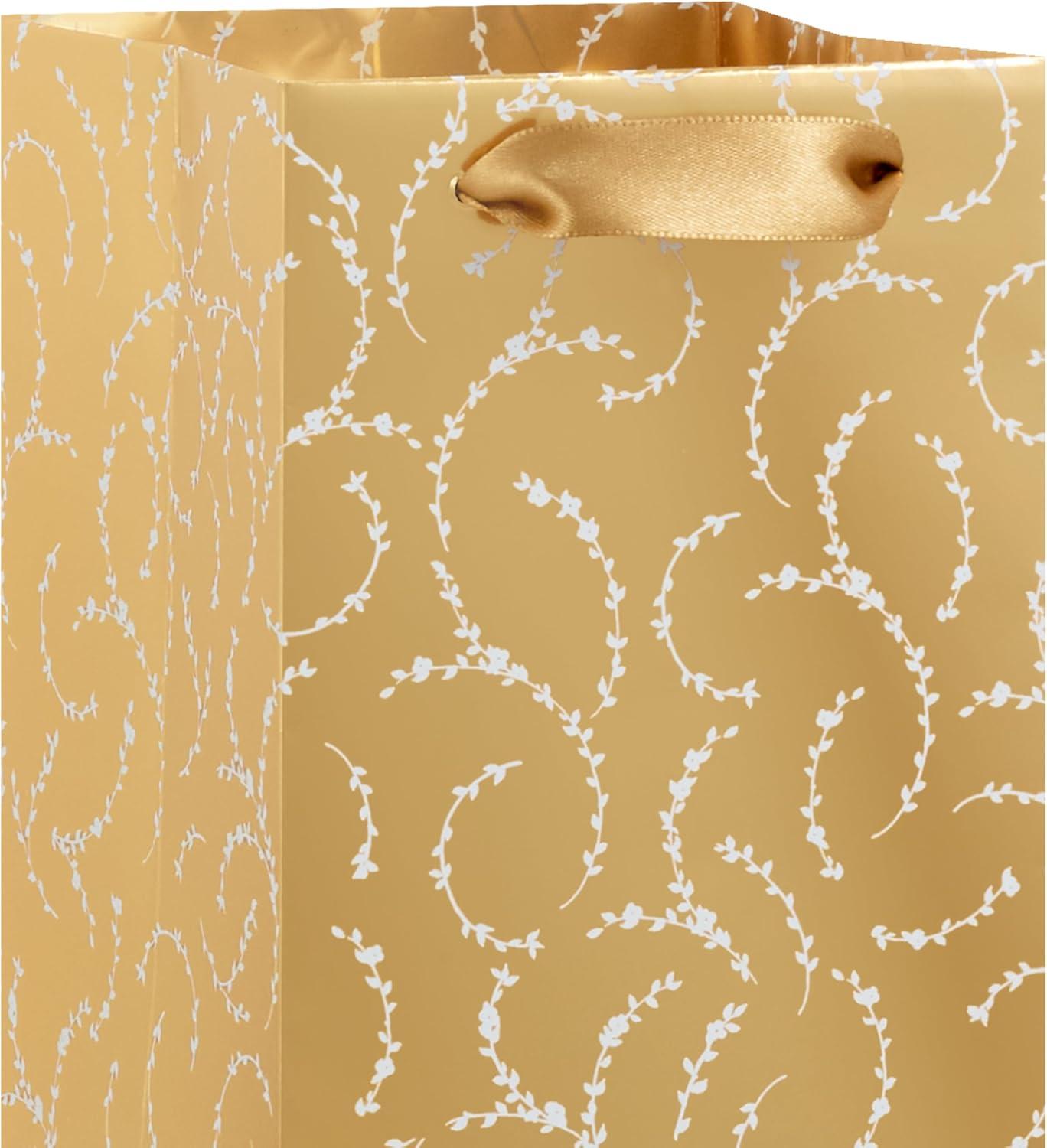 imageHallmark Assorted Glittery Gold Christmas Gift Bags 8 Bags 2 Small 6quot 2 Medium 9quot 2 Large 13quot 2 Bottle 13quot Angels Mint Green Leaves Happy HolidaysAngels Mint Green Leaves Happy Holidays