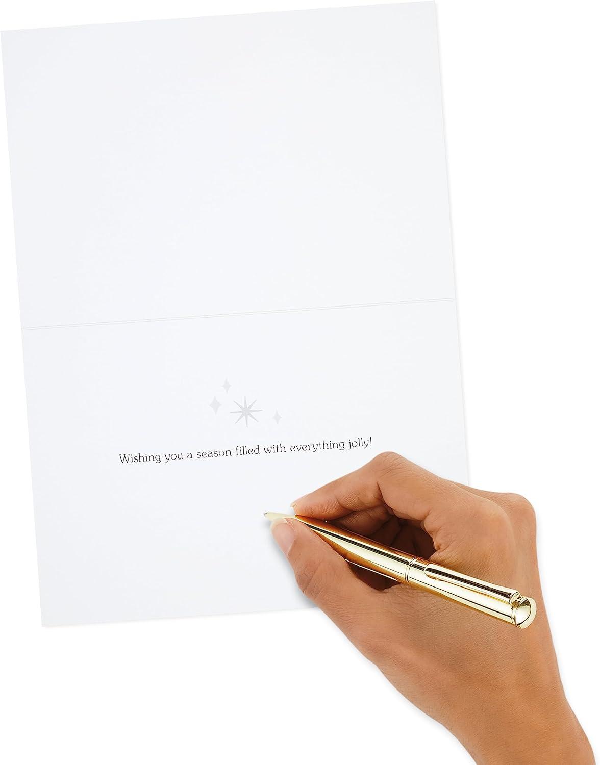 imageHallmark Retro Santa Boxed Christmas Cards 16 Cards and Envelopes Red Black Gold Green White16 Cards Retro Santa