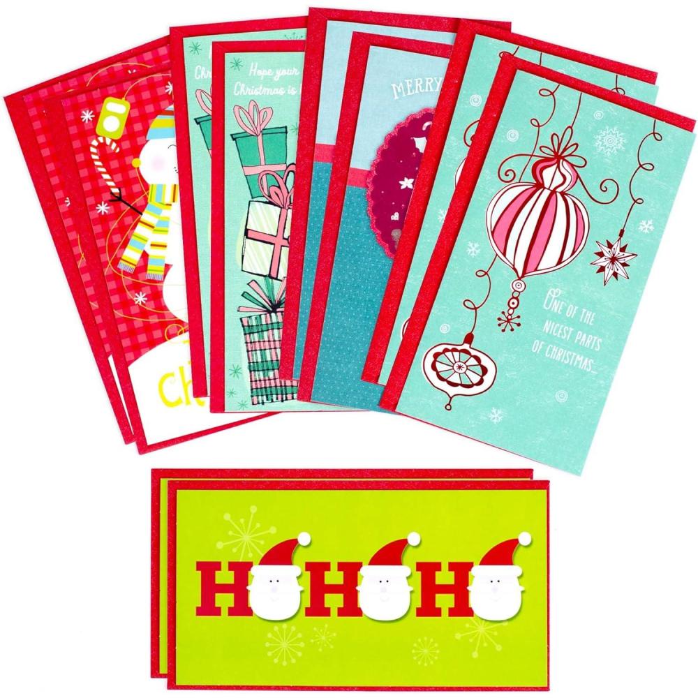 imageHallmark Christmas Money or Gift Card Holder Assortment Blue and Red 10 Cards with Envelopes 0990XXM5751Holder
