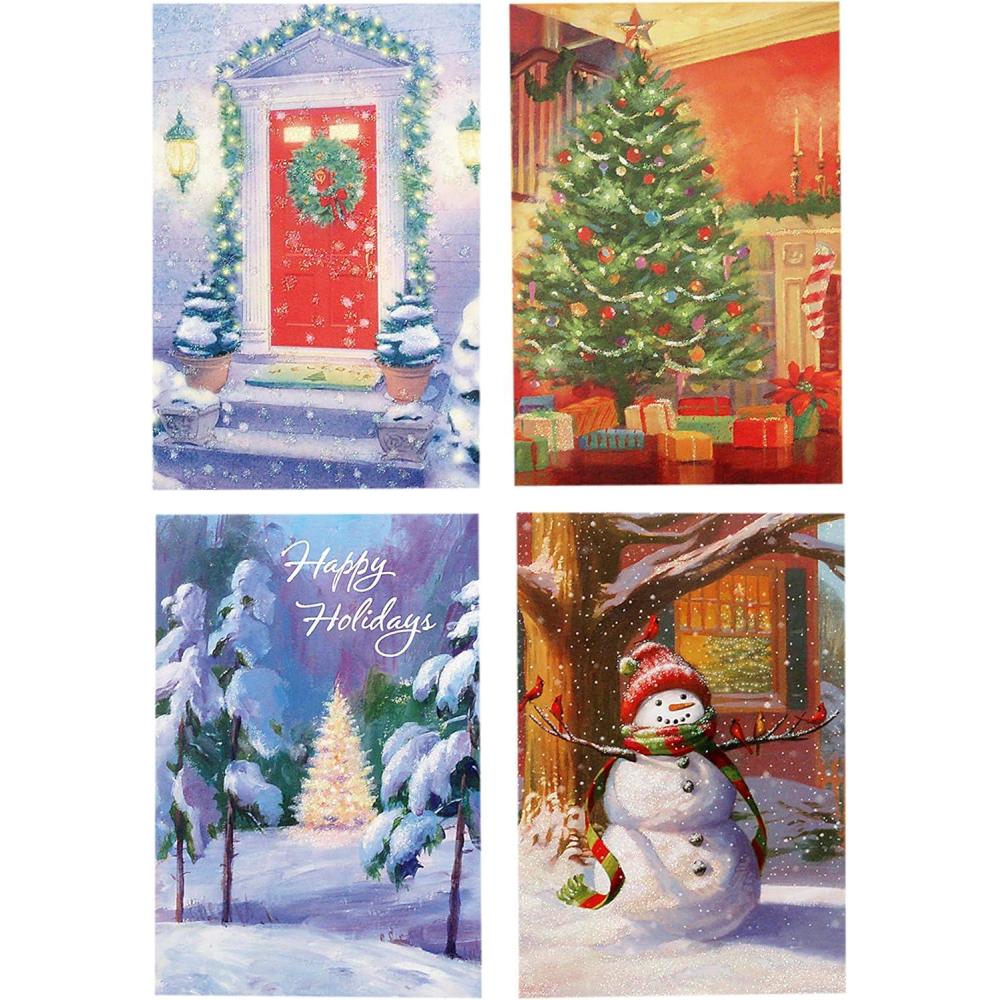 imageHallmark Image Arts Boxed Christmas Cards Assortment Home for the Holidays 4 Designs 24 Cards with Envelopes