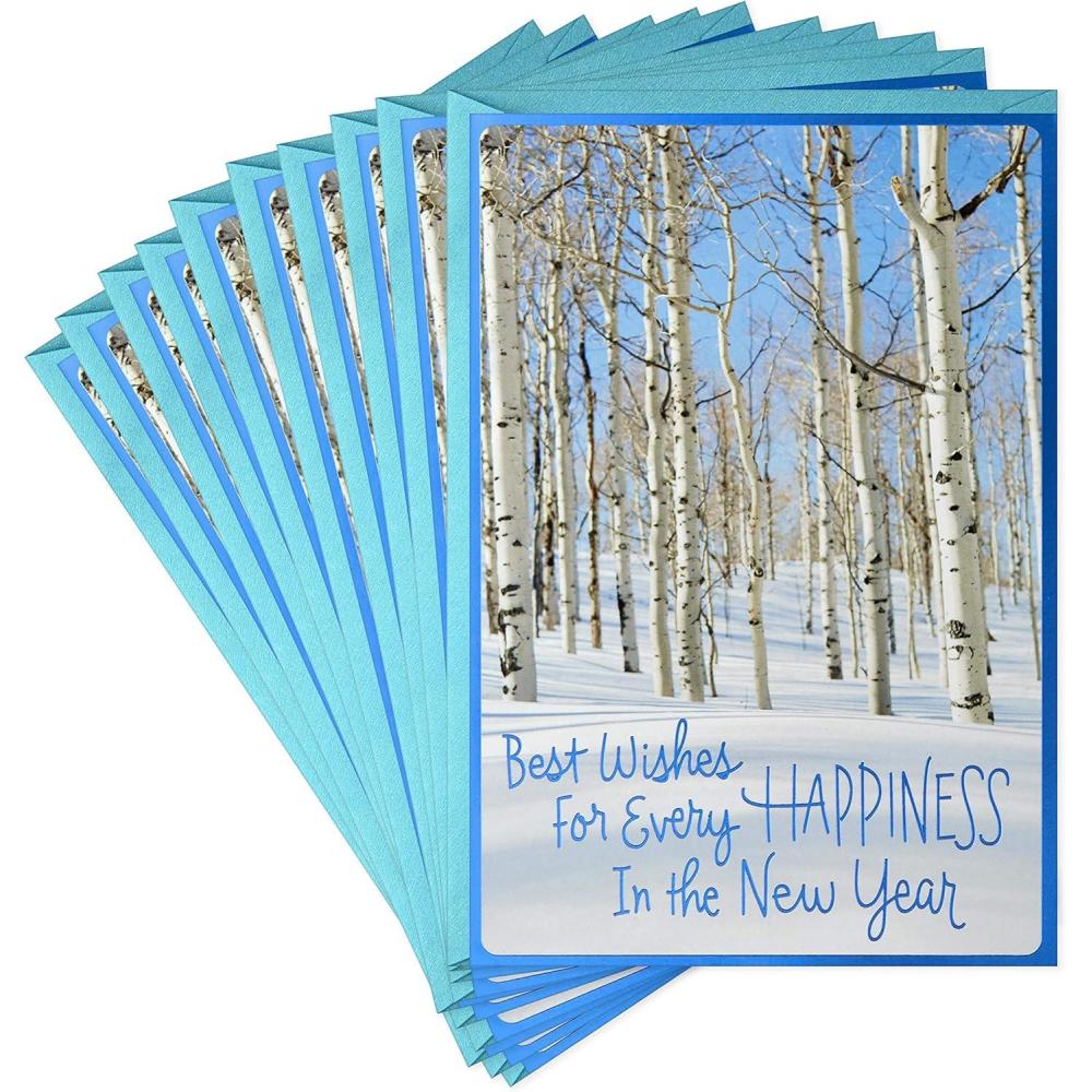 imageHallmark Pack of Happy New Year Cards Peace and Joy 10 Cards with Envelopes