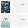 DaySpring Thomas Kinkade Religious Christmas Cards (16 Cards and 16 Envelopes) God’s Love, Nativity Scene, Gold Glitter and Foil(Dusty Blue & Gold Foil)
