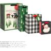 Hallmark Assorted Vintage Christmas Gift Bags (8 Bags: 2 Small 6″, 2 Medium 9″, 2 Large 13″, 2 Bottle 13″) Black and White Buffalo Plaid, Santa, Toy Train, Green Trees(Train  Trees  Buffalo Plaid  Santa)