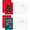 Hallmark Boxed Holiday Card Assortment (12 Cards and 12 Envelopes) Let It Snow Snowman, Gingerbread House, Hot Cocoa, Joy Wreath(Festive Foil)