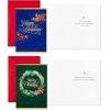 Hallmark Boxed Holiday Card Assortment (12 Cards and 12 Envelopes) Let It Snow Snowman, Gingerbread House, Hot Cocoa, Joy Wreath(Festive Foil)