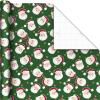 Hallmark Classic Christmas Wrapping Paper Rolls (2 Rolls: 160 Sq. Ft. Total) Santa Claus Faces on Green, Barn Red and Cream Plaid(Santa  Red Plaid)
