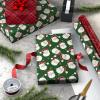 Hallmark Classic Christmas Wrapping Paper Rolls (2 Rolls: 160 Sq. Ft. Total) Santa Claus Faces on Green, Barn Red and Cream Plaid(Santa  Red Plaid)
