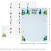 Hallmark Holiday Newsletter Kit with Letterhead Paper, Envelopes and Return Address Labels for 30 Letters (“Happy Holidays,” Blue and Green Winter Trees)