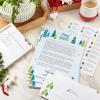 Hallmark Holiday Newsletter Kit with Letterhead Paper, Envelopes and Return Address Labels for 30 Letters (“Happy Holidays,” Blue and Green Winter Trees)