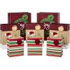 Hallmark Assorted Vintage Christmas Gift Bags (8 Bags: 2 Small 6″, 2 Medium 9″, 2 Large 13″, 2 Bottle 13″) Black and White Buffalo Plaid, Santa, Toy Train, Green Trees(Snowmen  Stripes  Wreath)