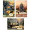 Hallmark Thomas Kinkade Boxed Christmas Cards Assortment, Snowy Scenes (3 Designs, 24 Cards with Envelopes)(Kinkade Assortment)
