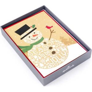 Hallmark Boxed Christmas Cards, Moments of Peace (16 Cards and 17 Envelopes)(Jolly Snowman Holiday Cards)