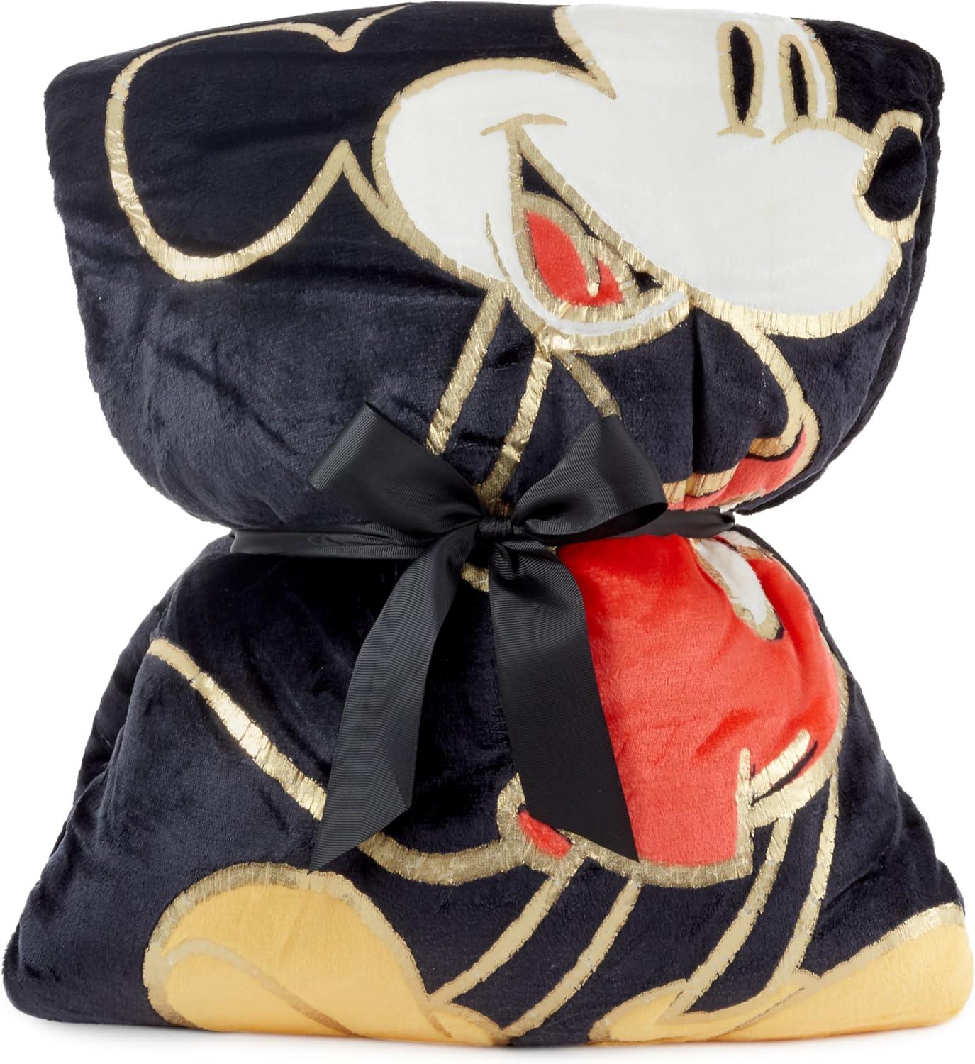 imageHallmark Disney Mickey Mouse Hooded Blanket with Mouse Ears 70quot x 65quot Gift for Kids Fans Adults Christmas Birthdays