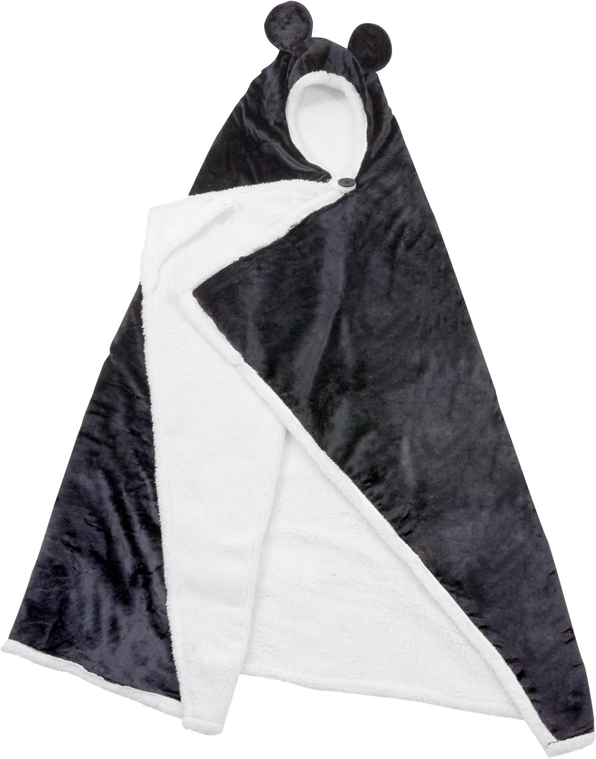 imageHallmark Disney Mickey Mouse Hooded Blanket with Mouse Ears 70quot x 65quot Gift for Kids Fans Adults Christmas Birthdays