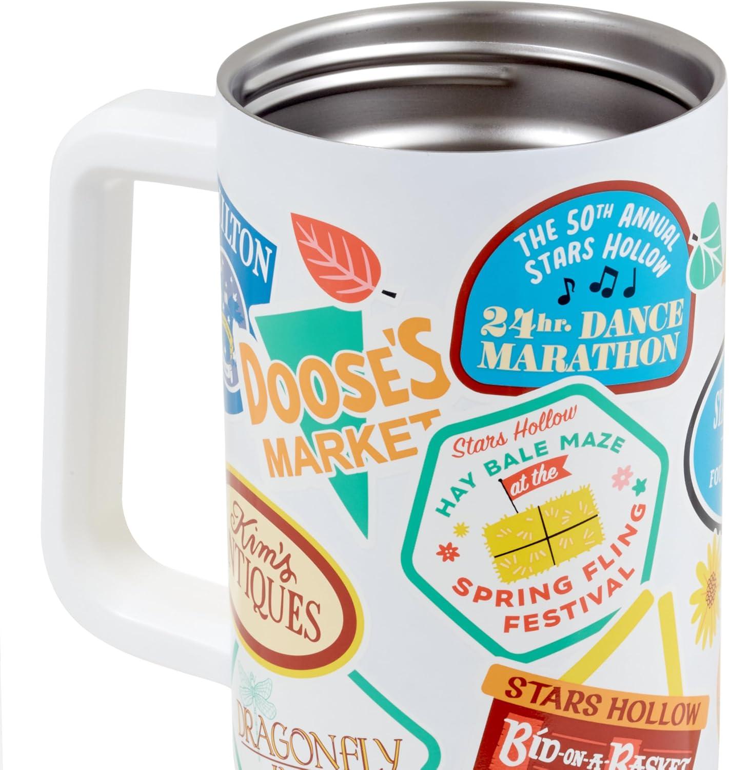 imageHallmark Gilmore Girls Insulated Travel Cup 40 oz Stars Hollow Town Festivals Gift for Kids Teens College Students Moms Christmas Easter Valentines Day