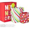 Hallmark Christmas Gift Bags Assorted Sizes (8 Bags: 3 Small 6″, 3 Medium 9″, 2 Large 13″) Red, Green, Blue Stripes, Lights, Merry Merry Christmas!(Merry Merry Christmas Bundle)