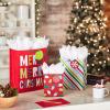 Hallmark Christmas Gift Bags Assorted Sizes (8 Bags: 3 Small 6″, 3 Medium 9″, 2 Large 13″) Red, Green, Blue Stripes, Lights, Merry Merry Christmas!(Merry Merry Christmas Bundle)