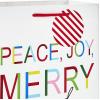 Hallmark Christmas Gift Bags Assorted Sizes (8 Bags: 3 Small 6″, 3 Medium 9″, 2 Large 13″) Red, Green, Blue Stripes, Lights, Merry Merry Christmas!(Peace Joy Merry Bundle)