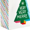 Hallmark Christmas Gift Bags Assorted Sizes (8 Bags: 3 Small 6″, 3 Medium 9″, 2 Large 13″) Red, Green, Blue Stripes, Lights, Merry Merry Christmas!(Red  Green  Blue  Pink  Orange  Yellow)