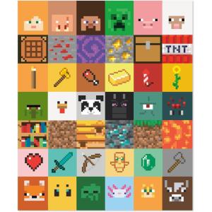 Hallmark Minecraft Throw Blanket, 51″ x 62″ (Video Game Icons) Gift for Gamers, Teens, Kids, Christmas, Birthdays