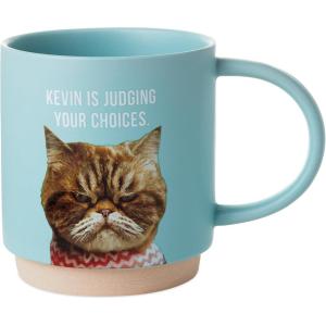 Hallmark Shoebox Funny Cat Mug, 16 oz. (Kevin Is Judging Your Choices) Gift for Friend, Parent, Teacher, Cat Mom, Christmas, Birthdays(Cat Mug)