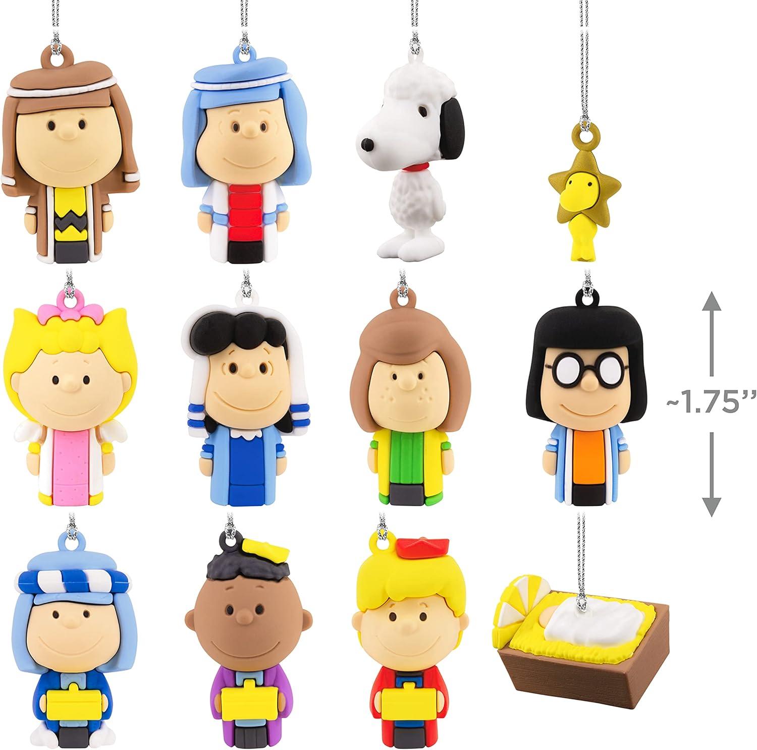 imageHallmark Peanuts Nativity Countdown Calendar Miniature Christmas Tree Set with 12 Mini OrnamentsCountdown Calendar