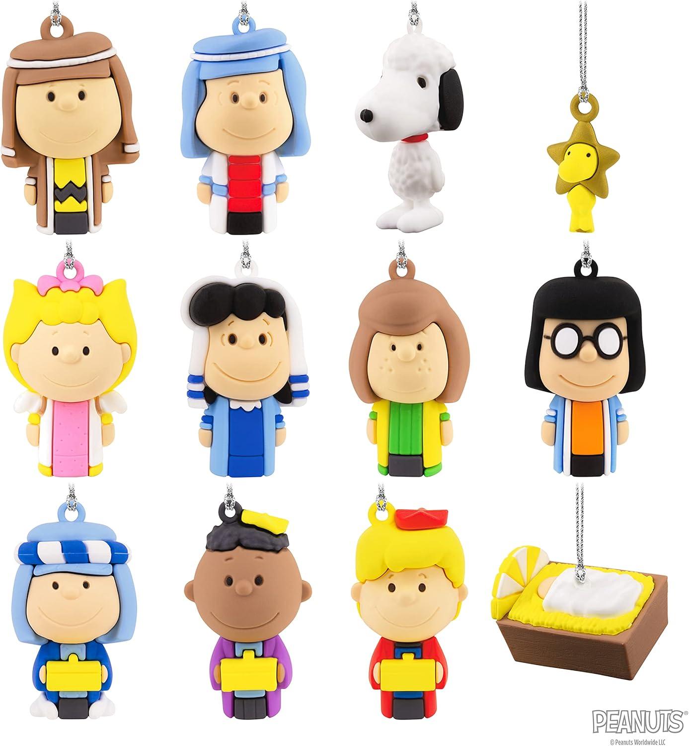imageHallmark Peanuts Nativity Countdown Calendar Miniature Christmas Tree Set with 12 Mini OrnamentsCountdown Calendar