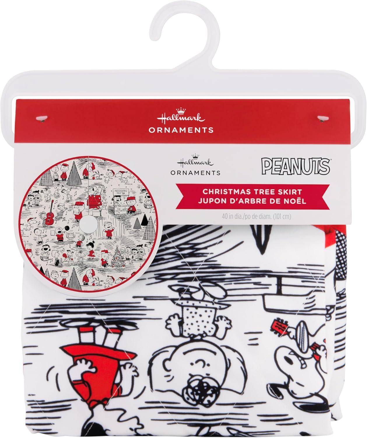 imageHallmark Peanuts Nativity Countdown Calendar Miniature Christmas Tree Set with 12 Mini OrnamentsTree Skirt