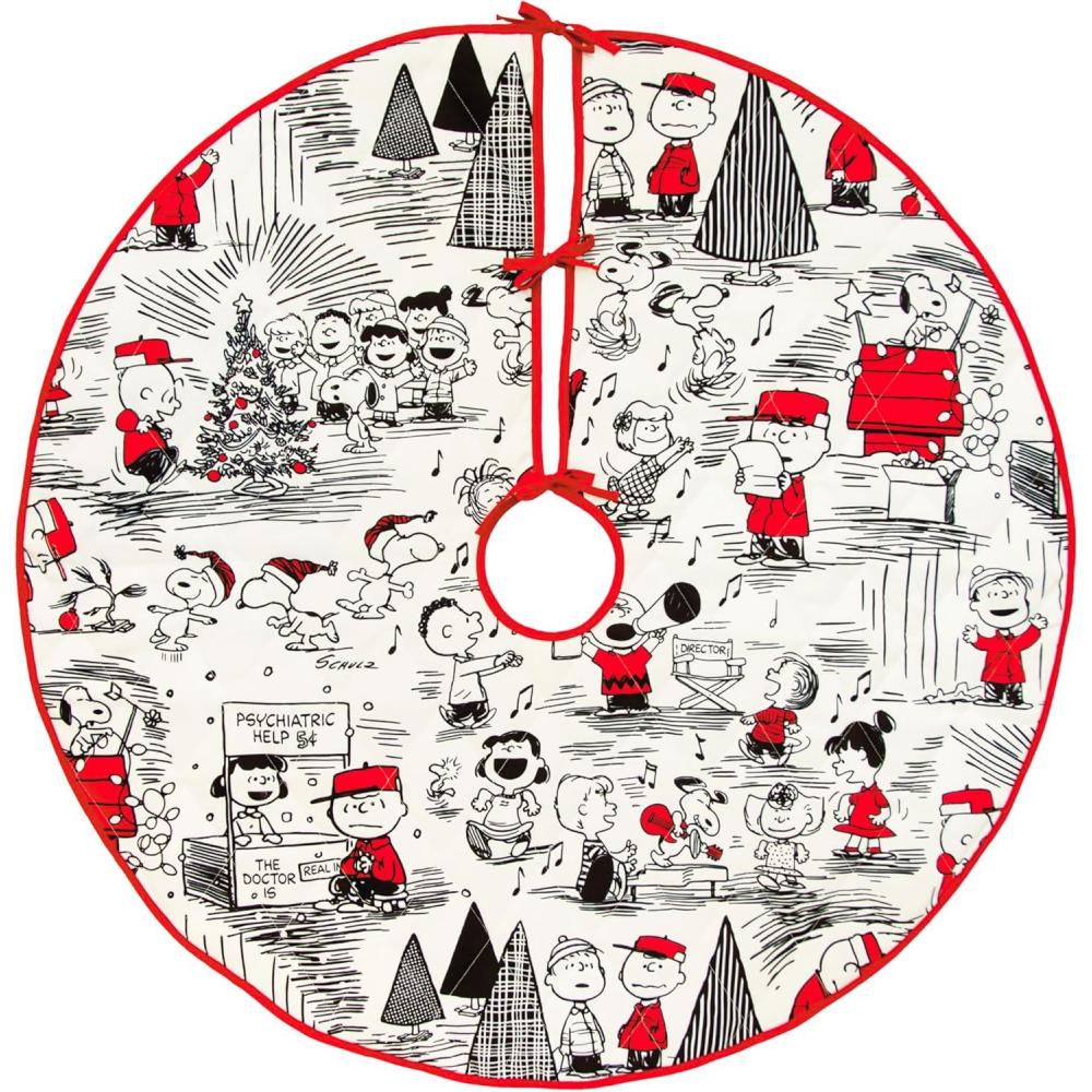 imageHallmark Peanuts Nativity Countdown Calendar Miniature Christmas Tree Set with 12 Mini OrnamentsTree Skirt