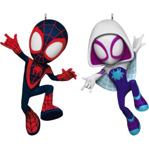 Hallmark Keepsake Christmas Ornament 2025, Marvel Deadpool It’s a Sign! with Light, Gifts for Marvel Fans(Spin and Ghost-Spider)