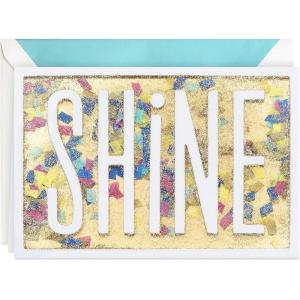 Hallmark Signature Easter Card (Spring Tree with Easter Egg Ornaments, Vintage Design)(Graduation  SHINE Confetti)