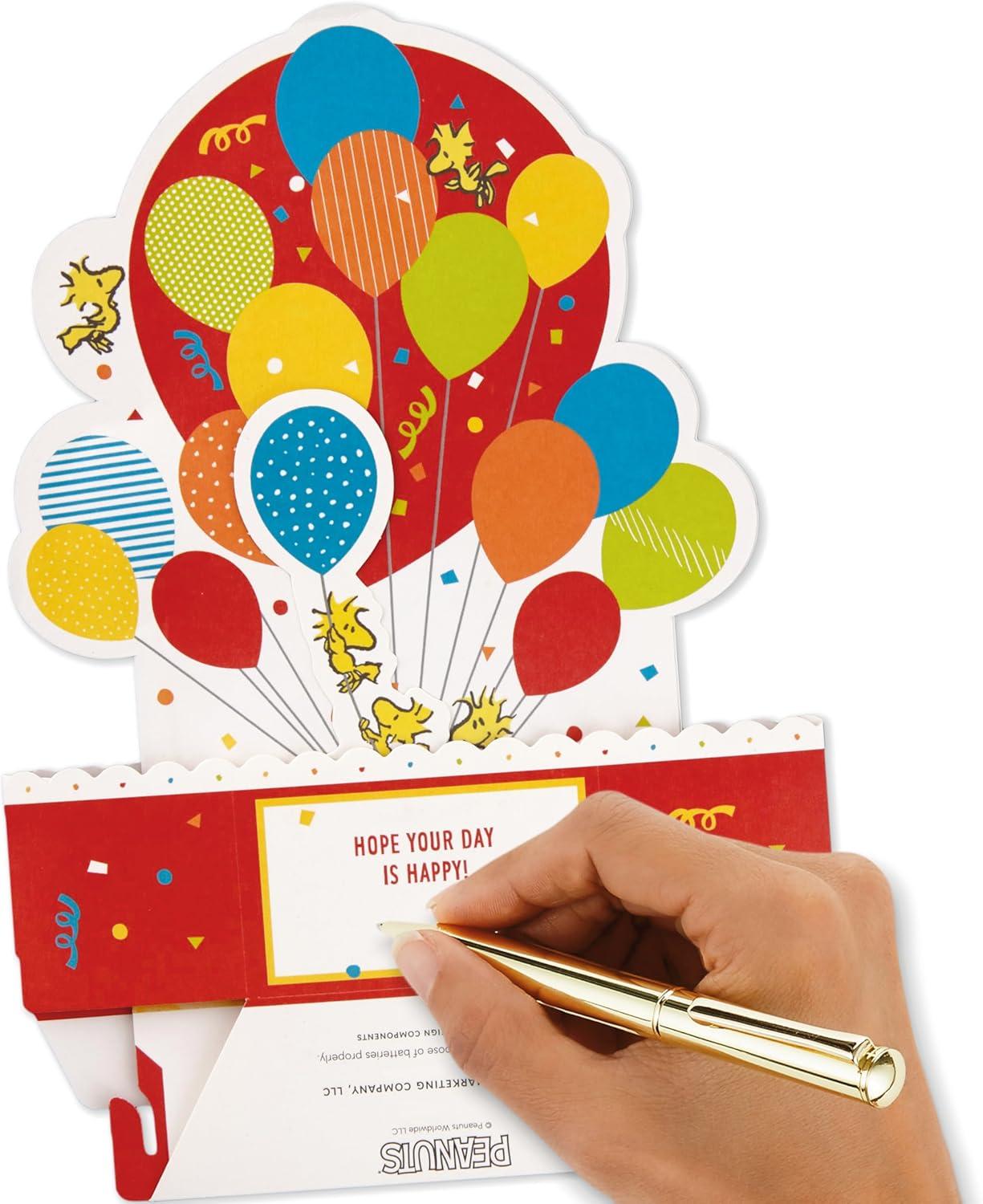 imageHallmark Paper Wonder Peanuts Pop Up Birthday Card with Music Snoopy Birthday Balloons