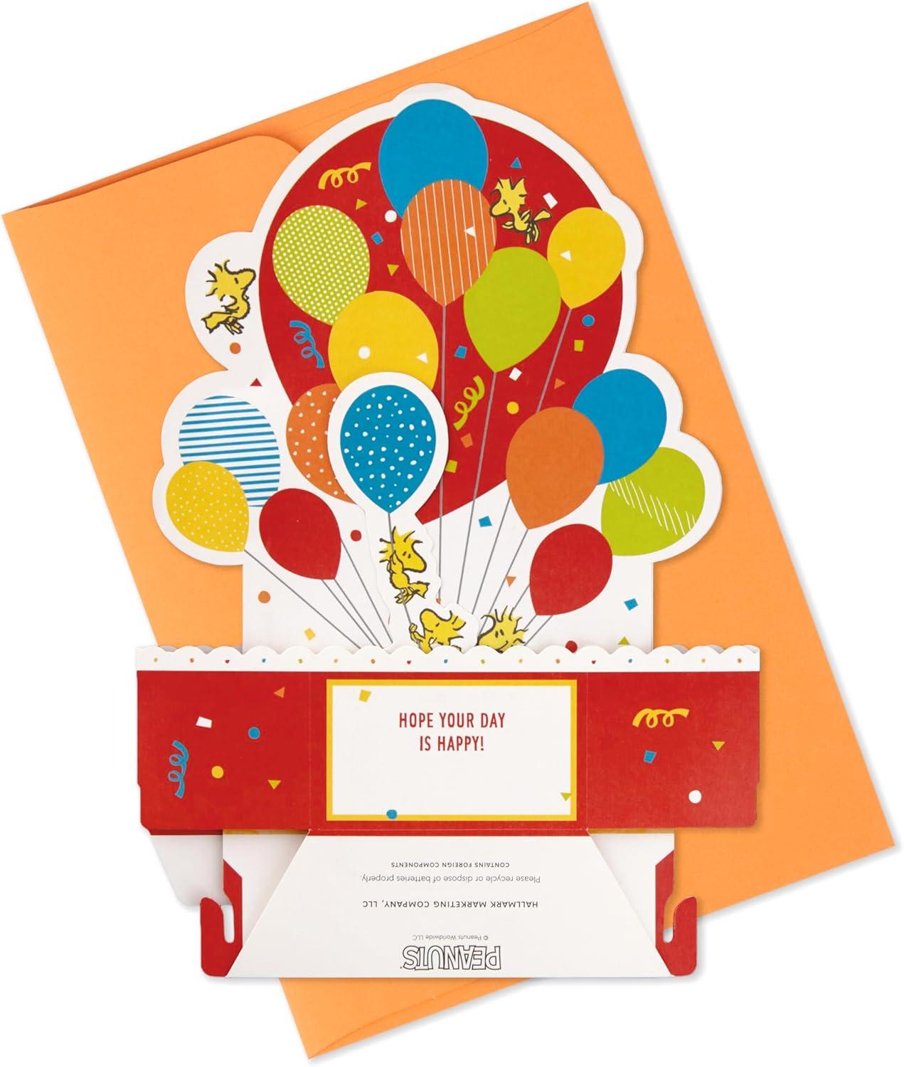 imageHallmark Paper Wonder Peanuts Pop Up Birthday Card with Music Snoopy Birthday Balloons