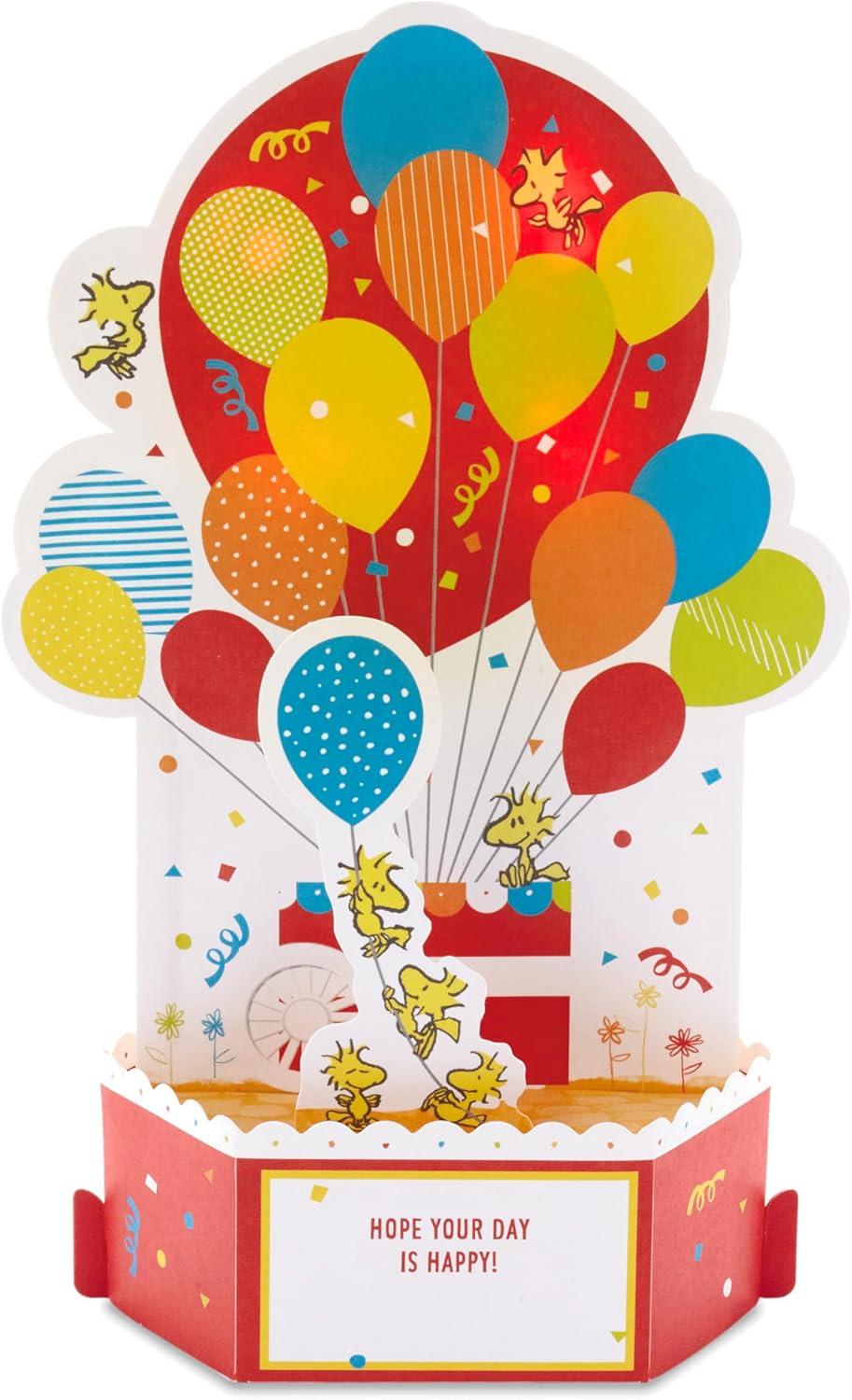 imageHallmark Paper Wonder Peanuts Pop Up Birthday Card with Music Snoopy Birthday Balloons