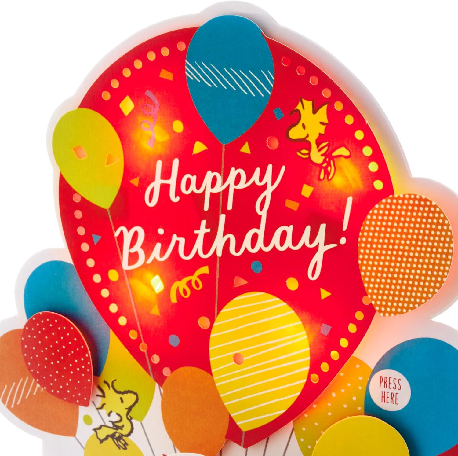 imageHallmark Paper Wonder Peanuts Pop Up Birthday Card with Music Snoopy Birthday Balloons