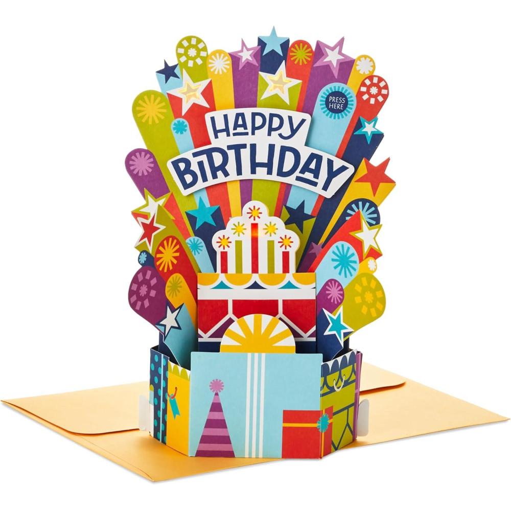 imageHallmark Paper Wonder Pop Up Birthday Card with Music Birthday Cake Happy by Pharell WilliamsPop Up Cake Happy by Pharell Williams
