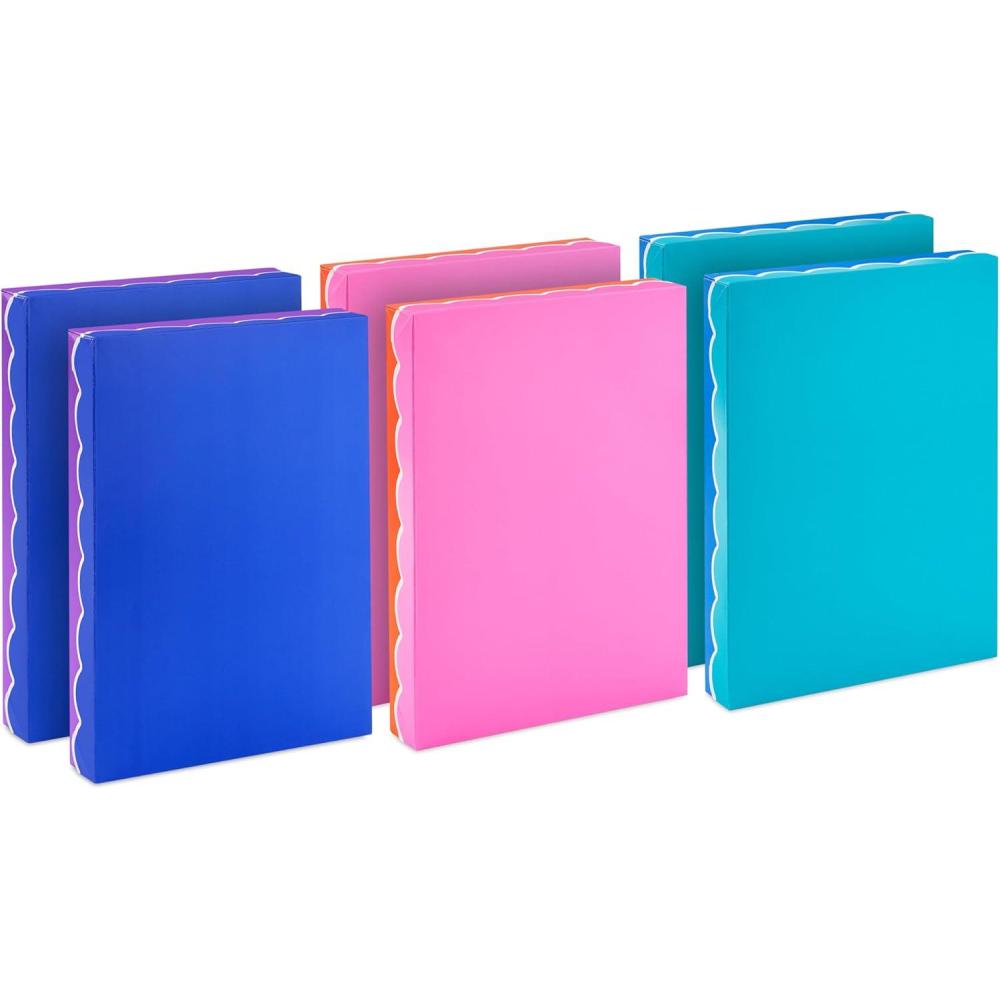 imageHallmark Small Gift Boxes with Lids Bundle 6 Boxes Scalloped Solids for Birthdays Graduations Mothers Day Easter6 Pack  Blue  Pink  Teal