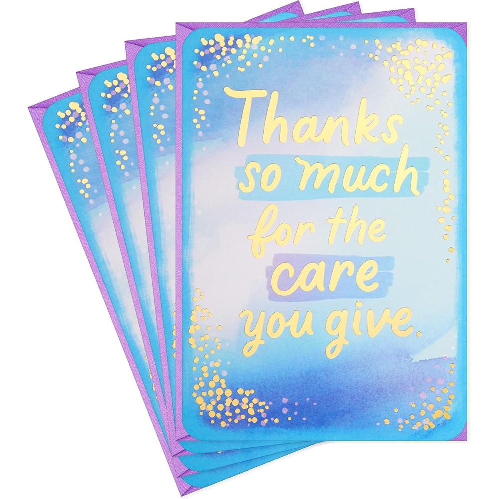 image:imageHallmark Pack of Thank You Cards Nurses Day Cards 4 Cards with Envelopes Care You GivePurpleMint