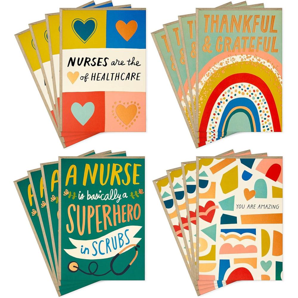 image:imageHallmark Thank You Cards Assortment Nurses are Superheros 16 Thank You Notes with Envelopes for Nurses Day Caregivers RN LPN Travel Nurse Healthcare Workers